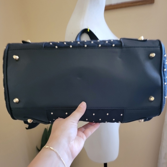 Y2K Juicy Couture Nylon Studded Daydreamer Bag Black and Gold - Picture 6 of 9